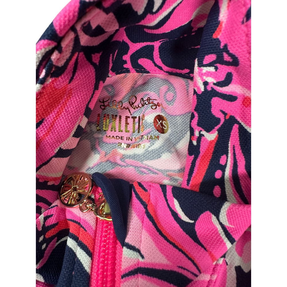 Lilly Pulitzer Luxletic Larissa Ruffle Half Zip XS Golf Top Sleeveless Preppy - Picture 6 of 12